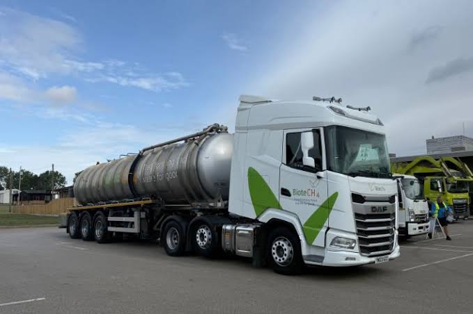 BioteCH4 tanker at a biomethane facility